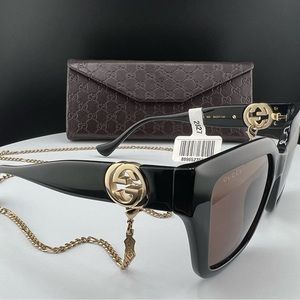 Gucci Black Square-Frame Sunglasses-Women’s